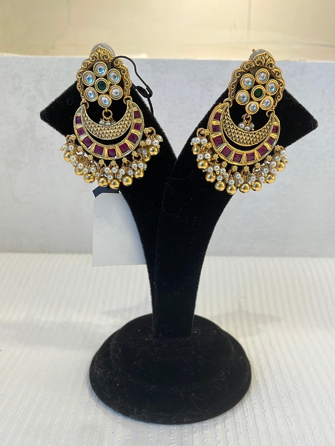 Gold Plated Temple Style Earrings