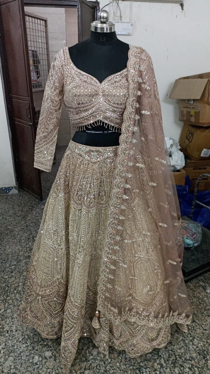 BEIGE HAND WORK LEHENGA
