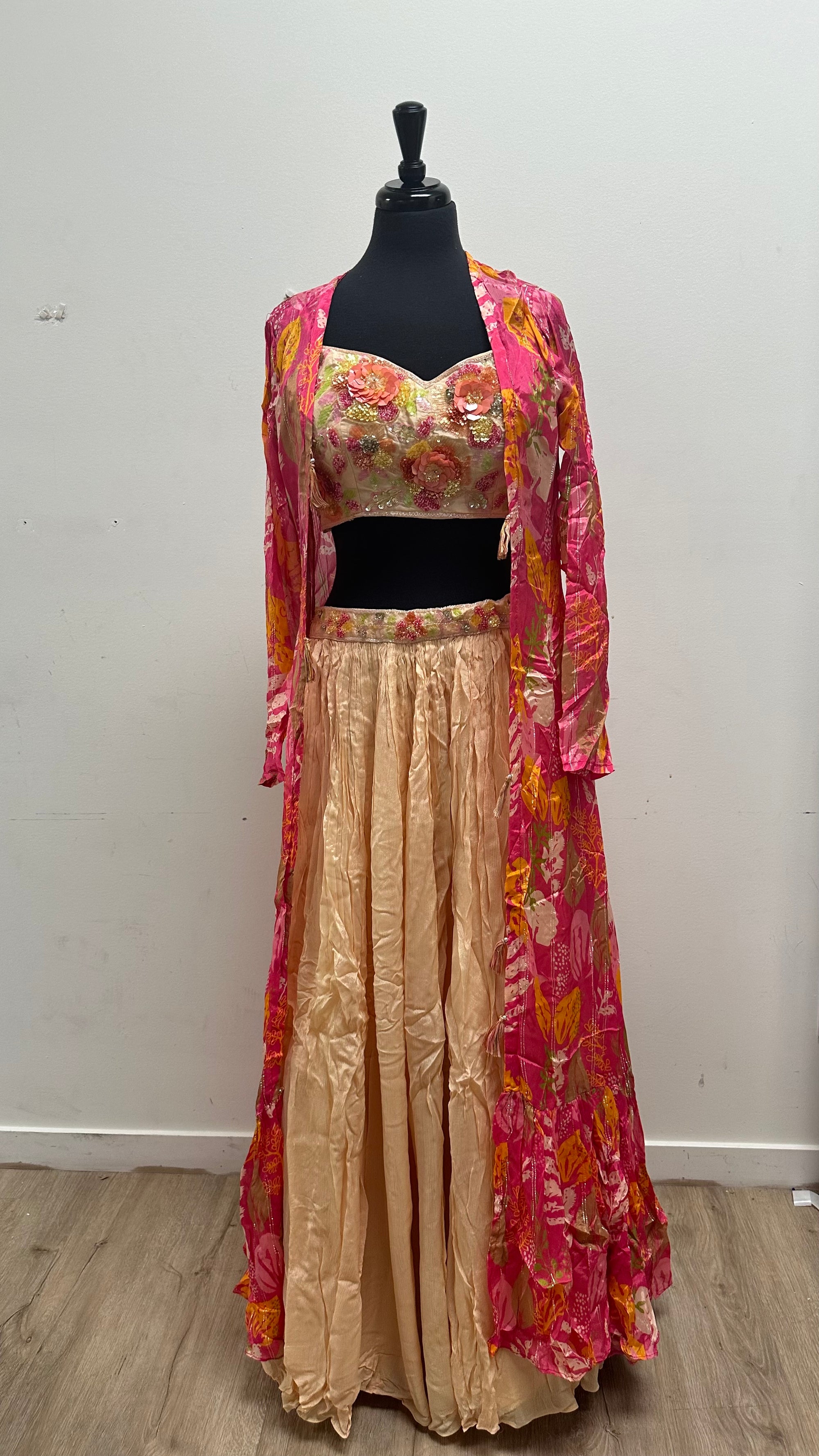 Crop Top With Lehenga Shrug