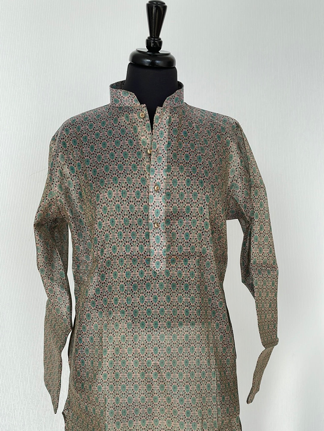 Printed silk kurta pajama