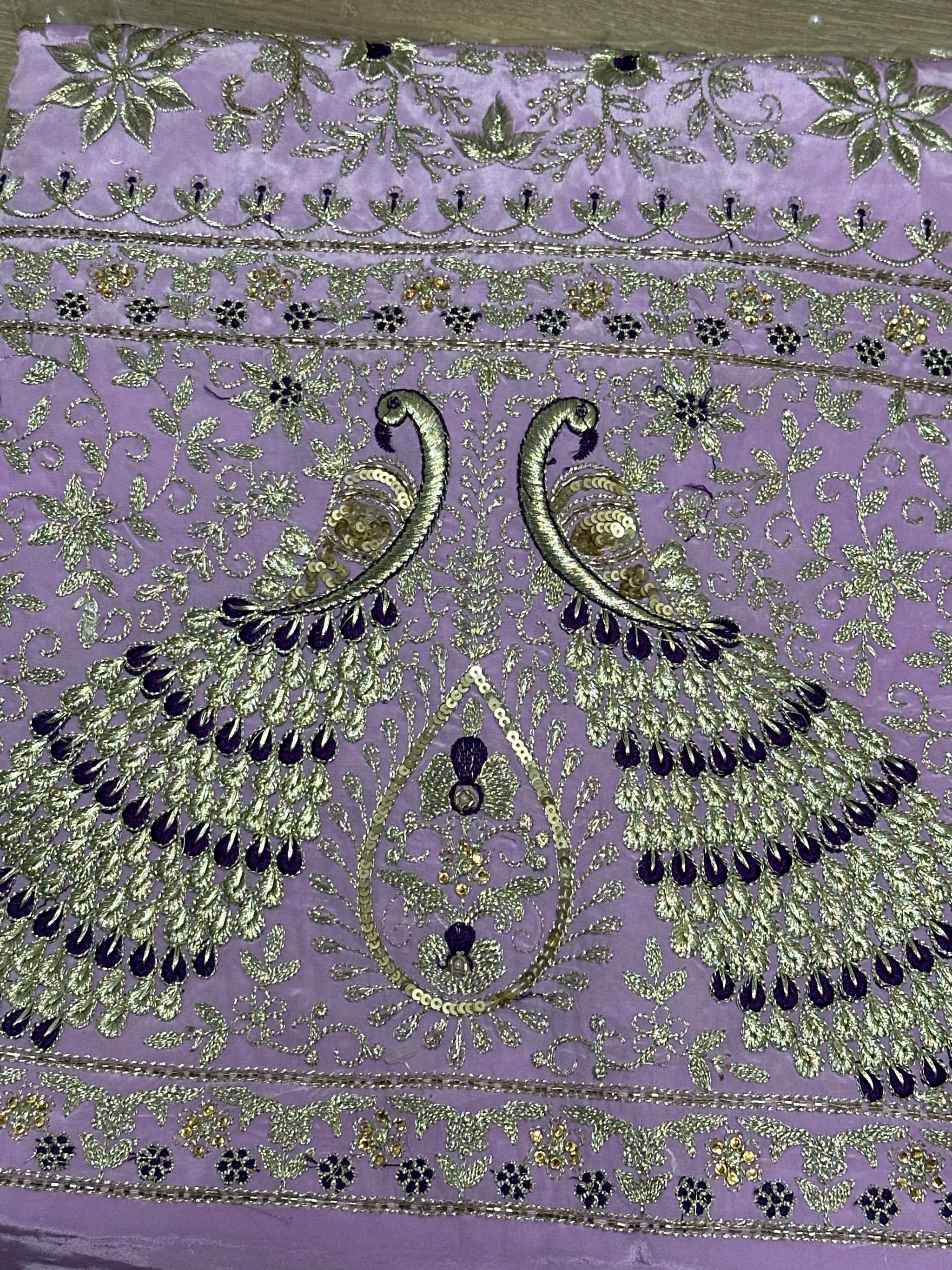 Peacock Design Unstitched Suit