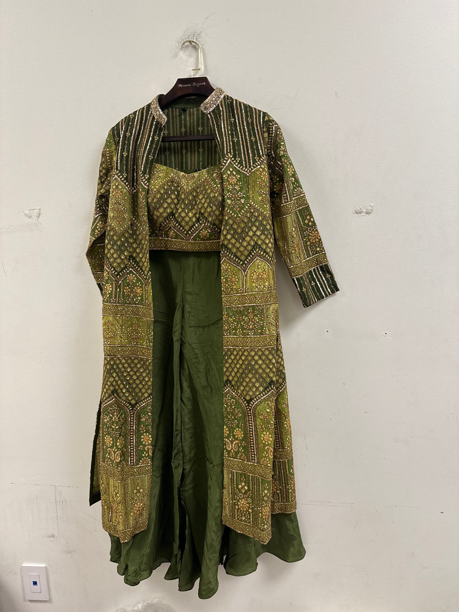 Absolutely Stunning Long Jacket With Blouse and Sharara