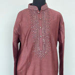 Traditional Silk kurta with thread and mirror embroidery