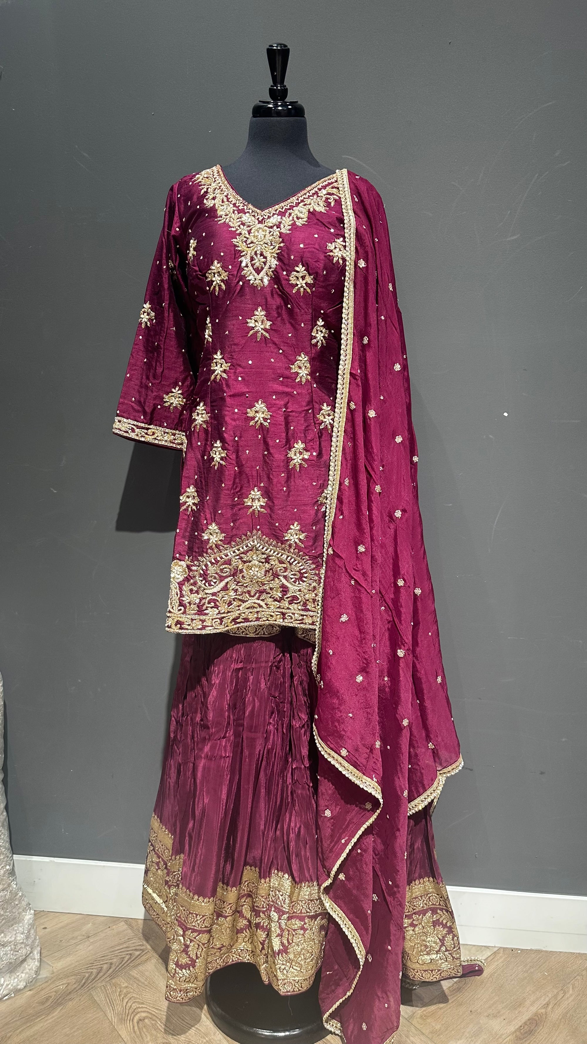 Dabka Work Gharara Suit