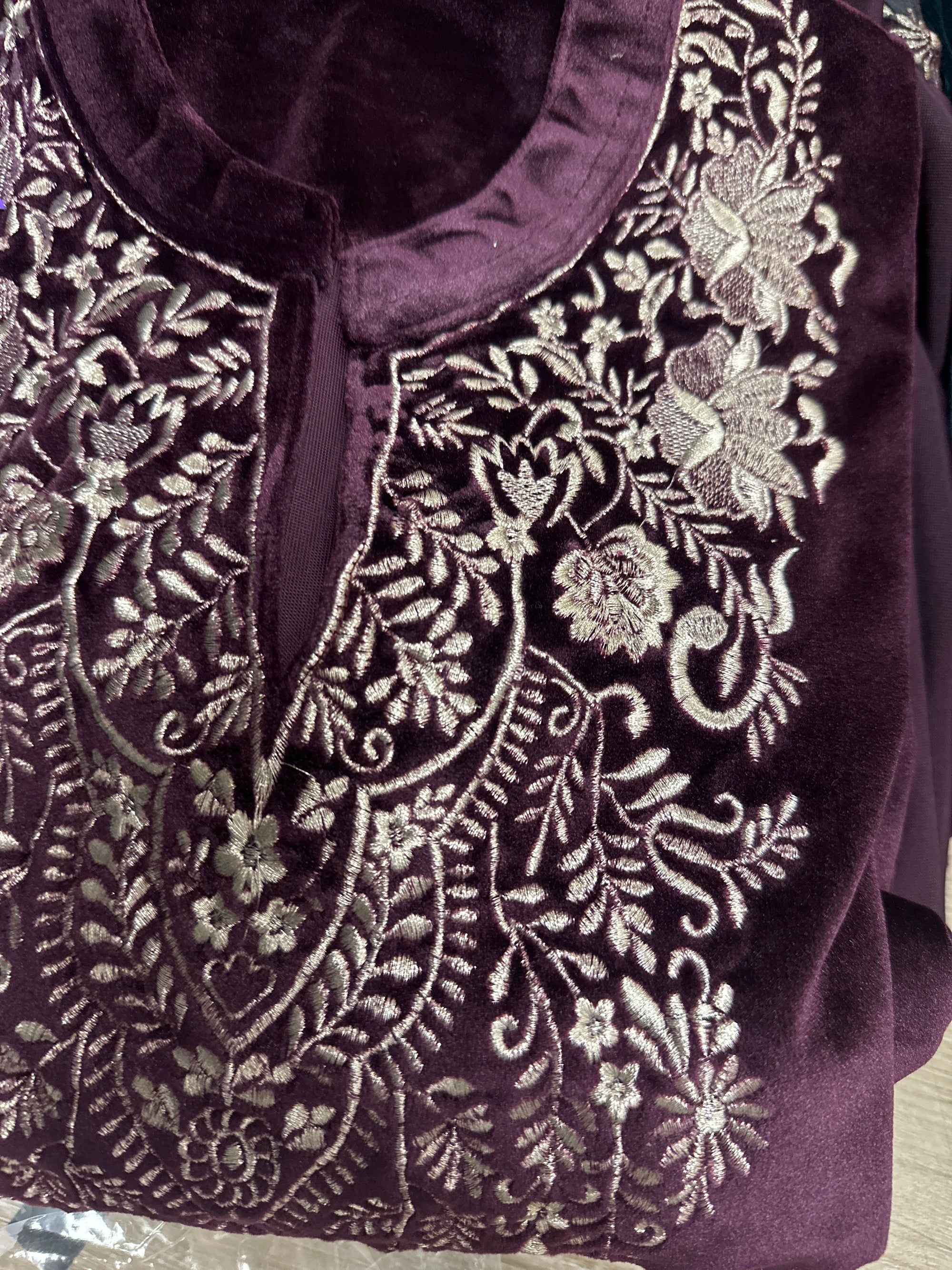 Beautiful Embroidered Velvet Suit