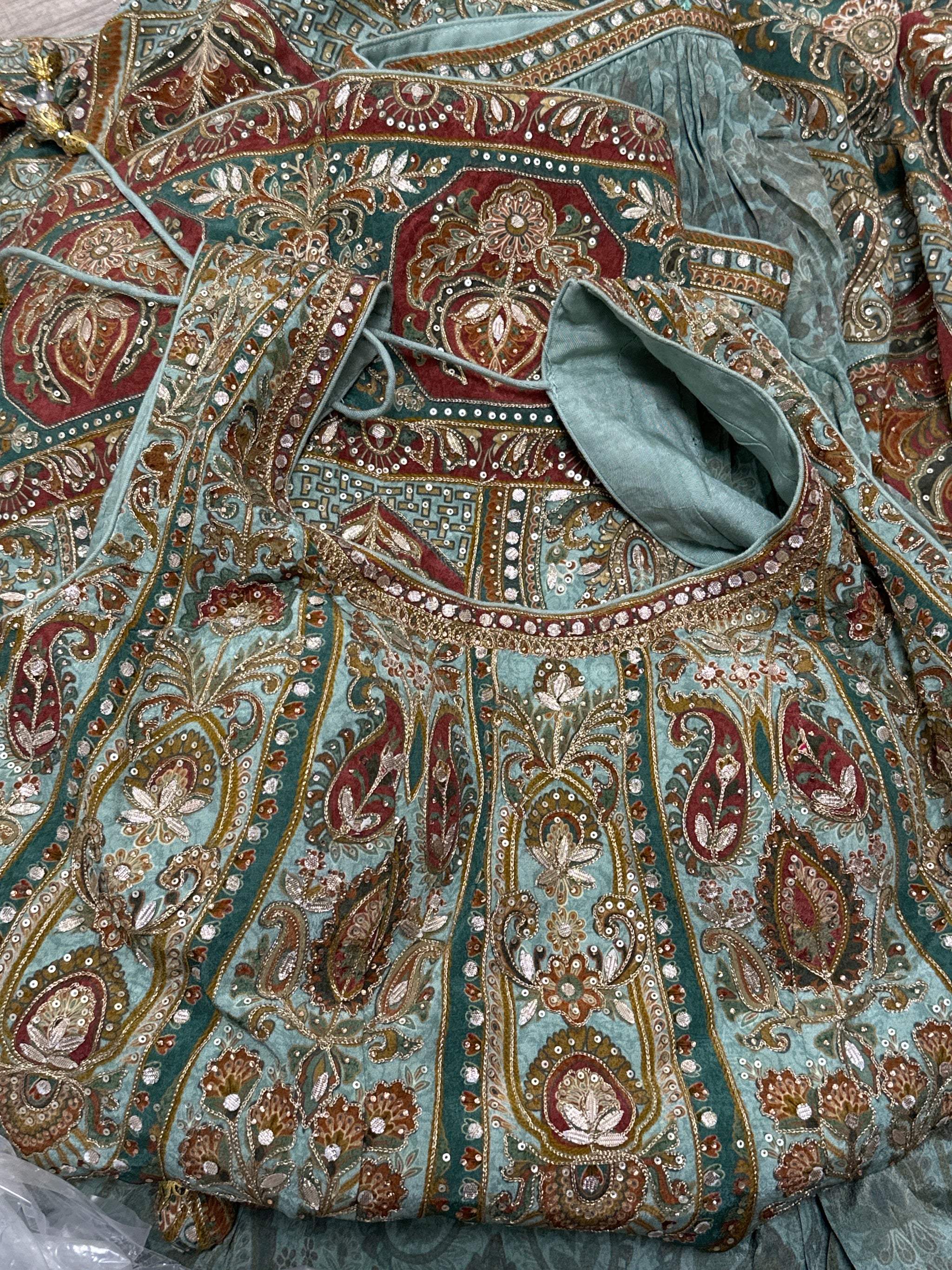 Astonishing Printed Pakistani Style Sharara Suit