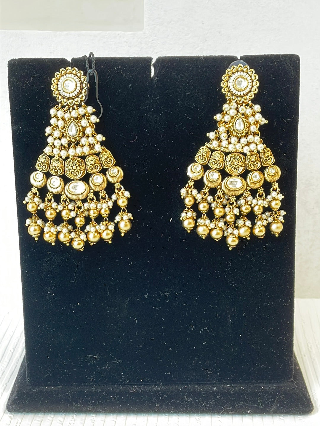 Temple Style Pearl Earrings