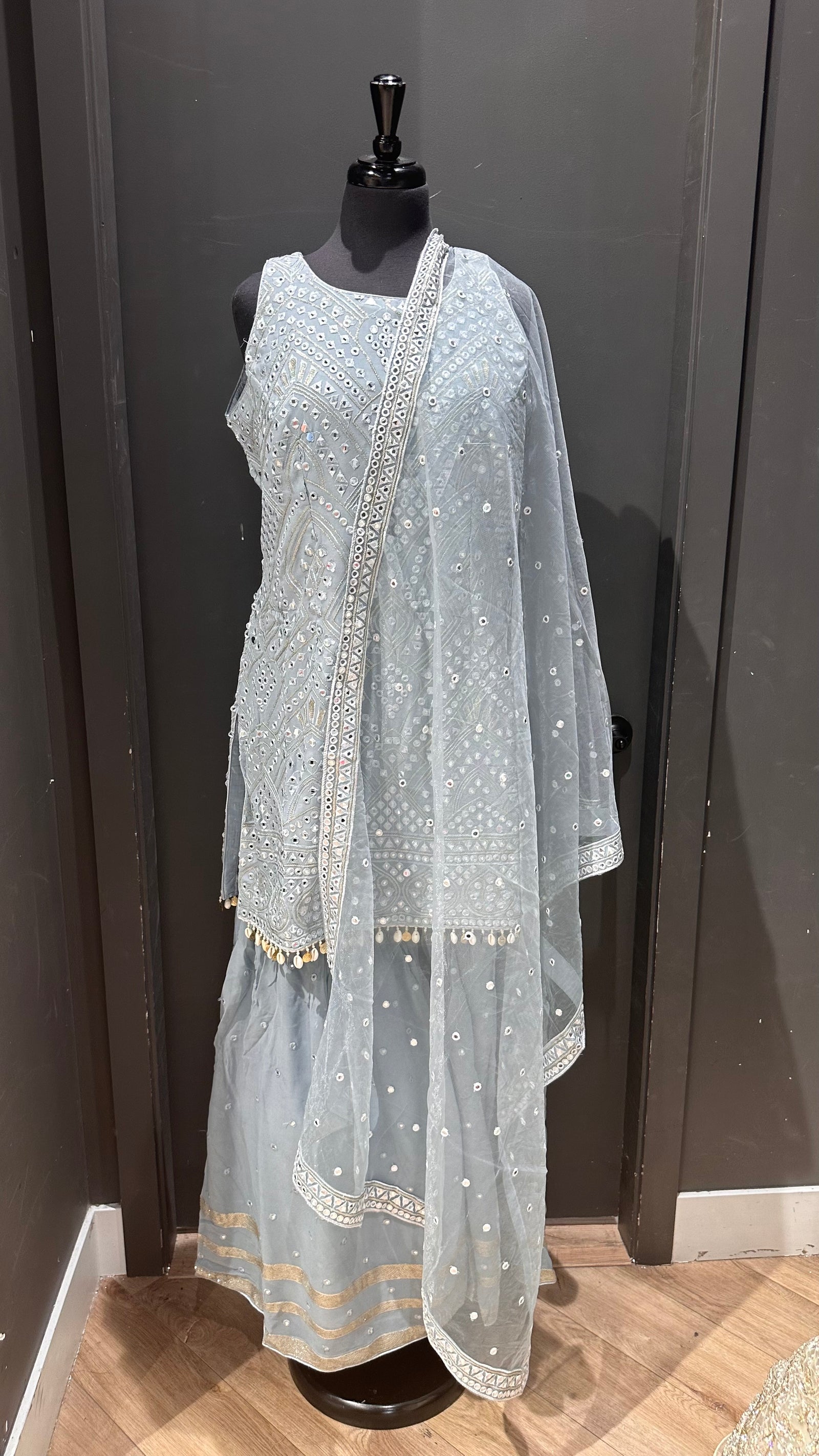 Thread Embroidery Gharara Suit