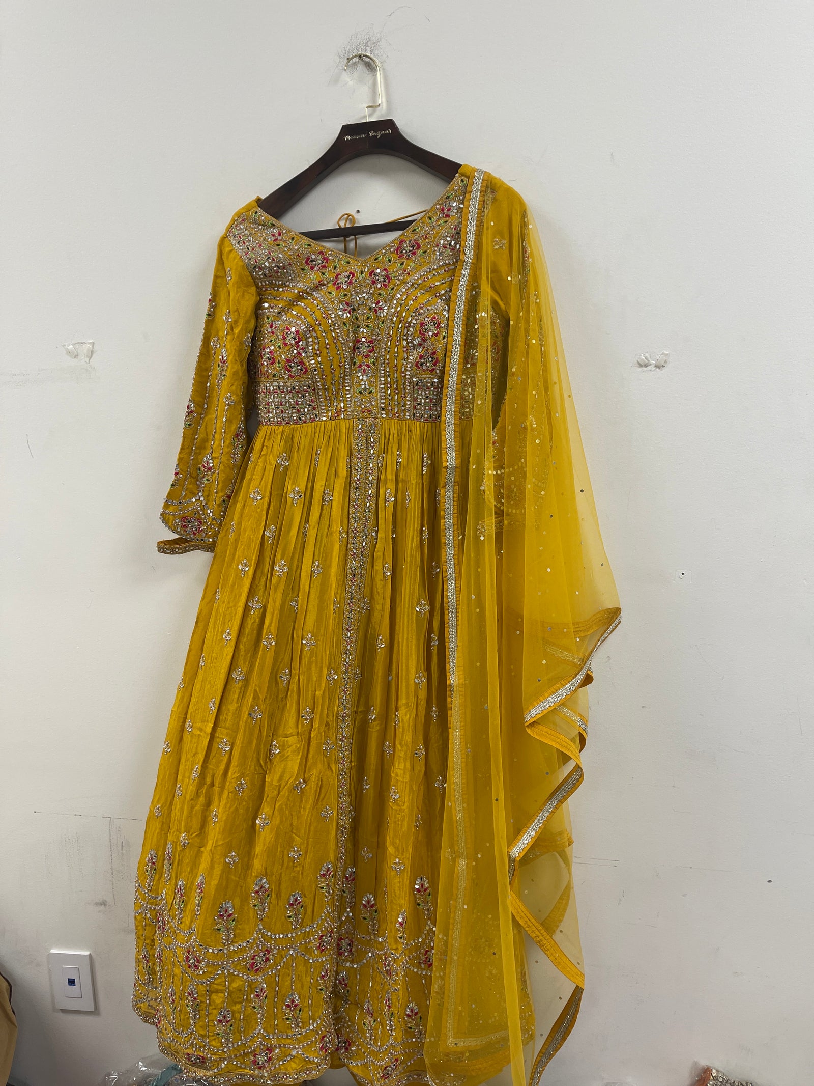 Central Cut Long Shirt Anarkali with Lehenga