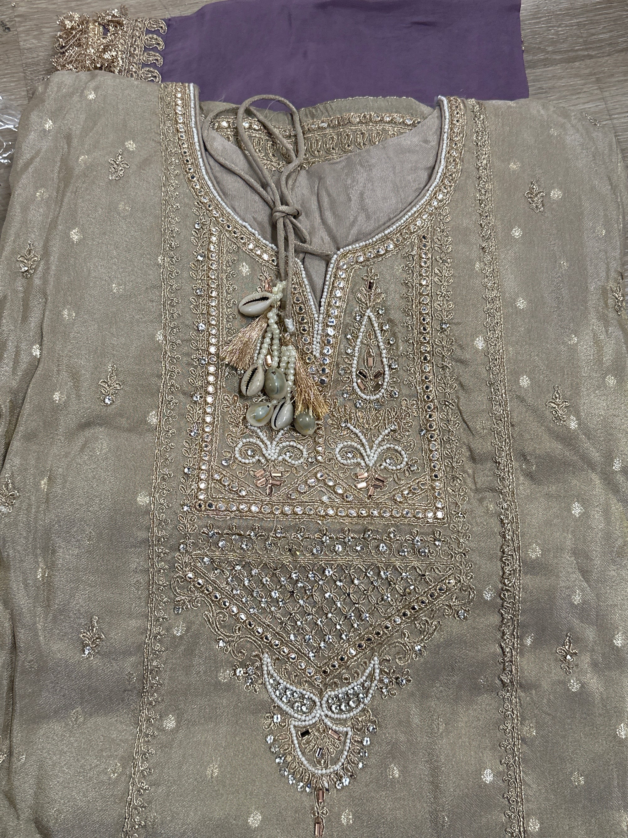 Shimmer Fabric Sharara Suit