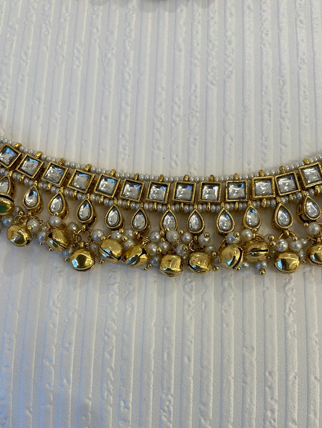 Pearl And Jingle Kundan Anklets