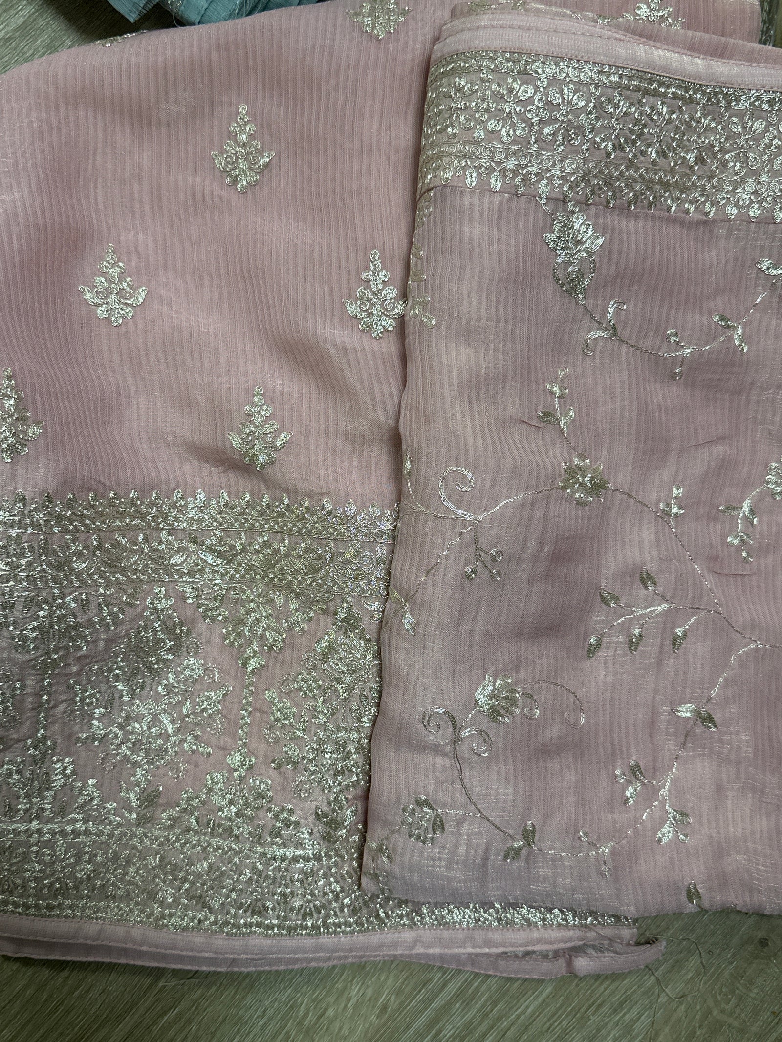 Shimmer Fabric Tilla Thread Embroidery