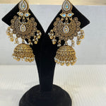 Gold Plated Pearl And Kundan long Jhumki