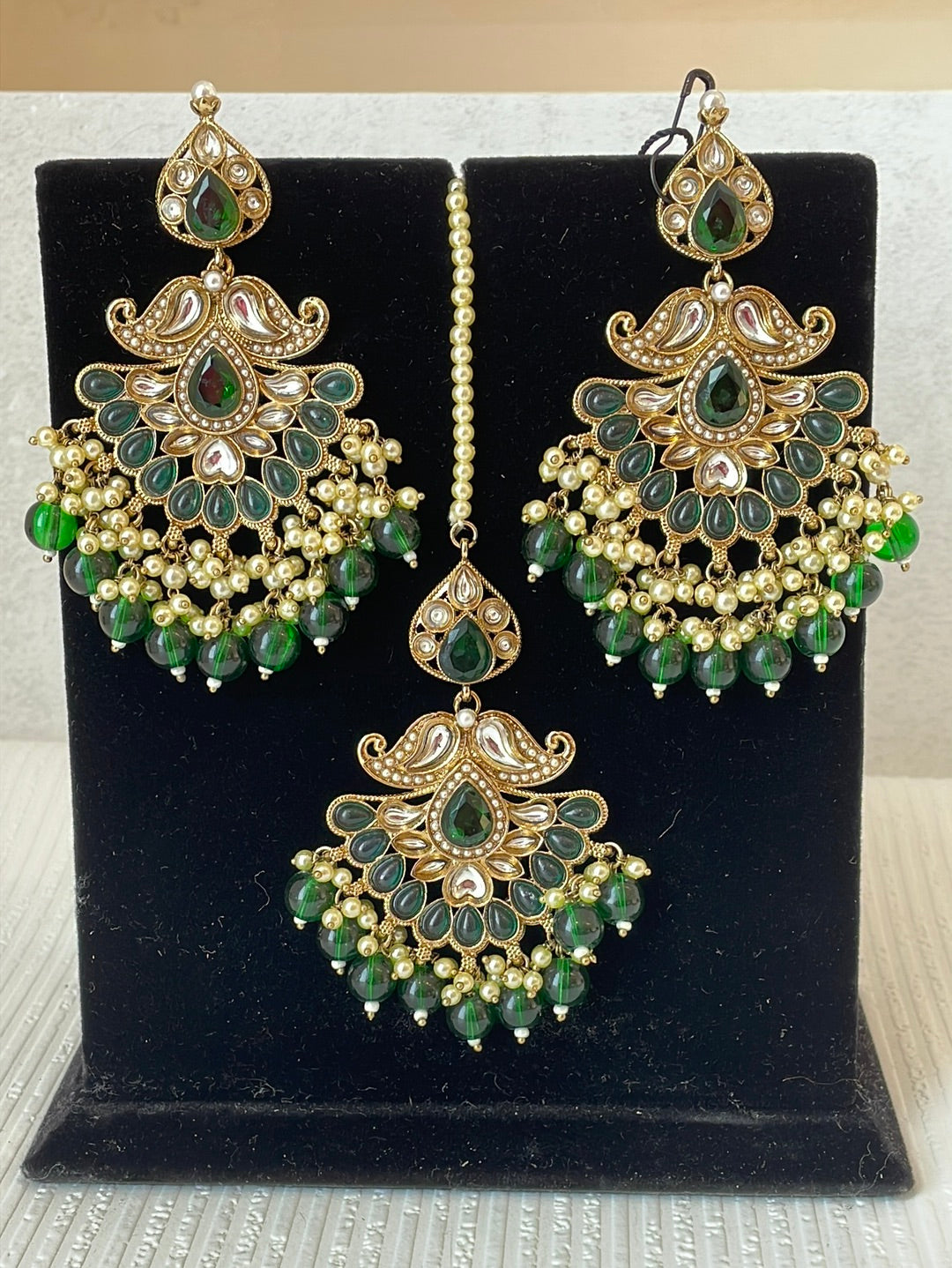 Faux Kundan Bead Tikka Set