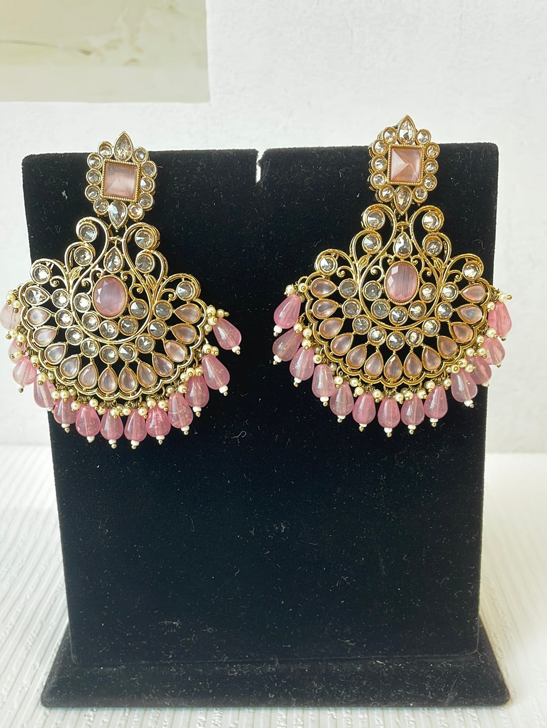 Long Faux Kundan Earrings