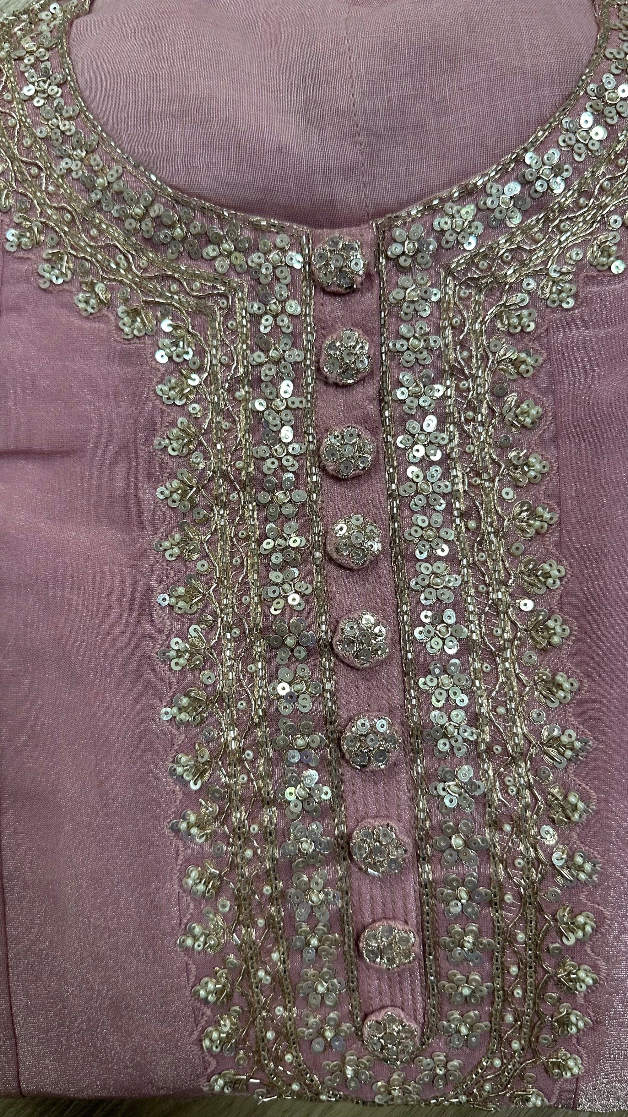 Shimmery Anarkali Suit With Jaal Embroidery Dupatta