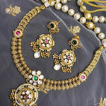 Gold Set With Green n Pink