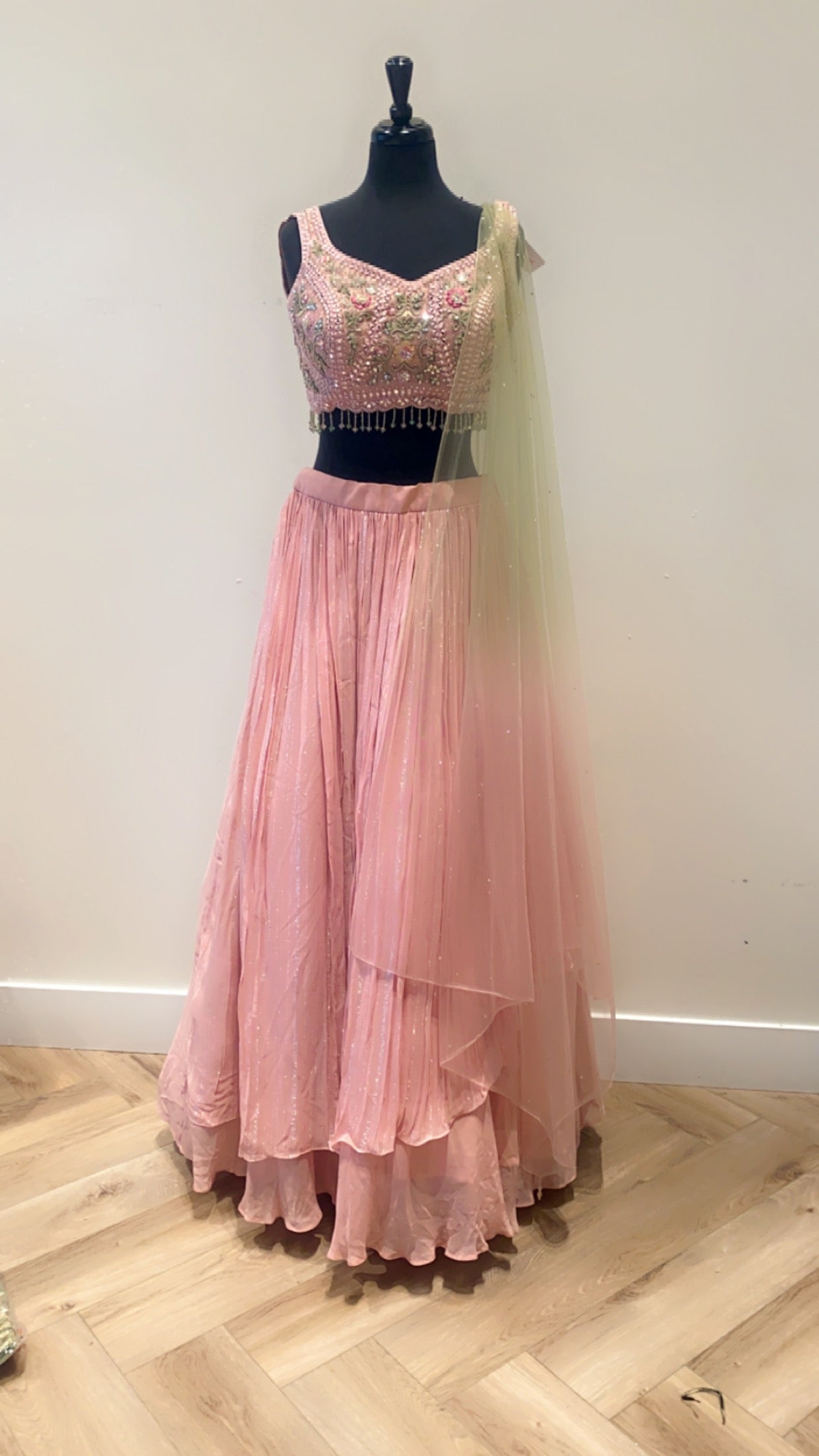 Shimmer Peach Lehenga