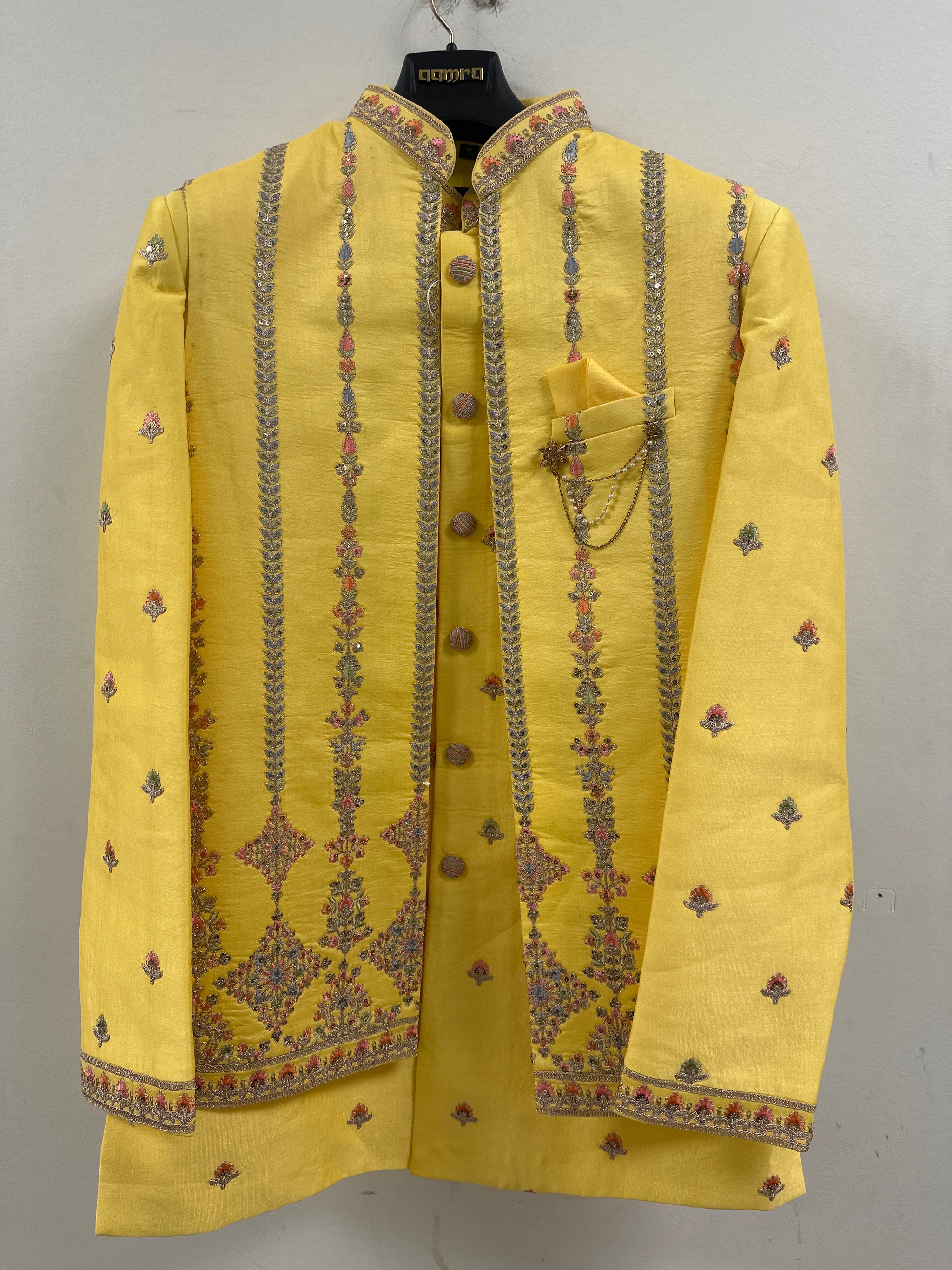 Charming Haldi Sherwani with Kurta and Pajama