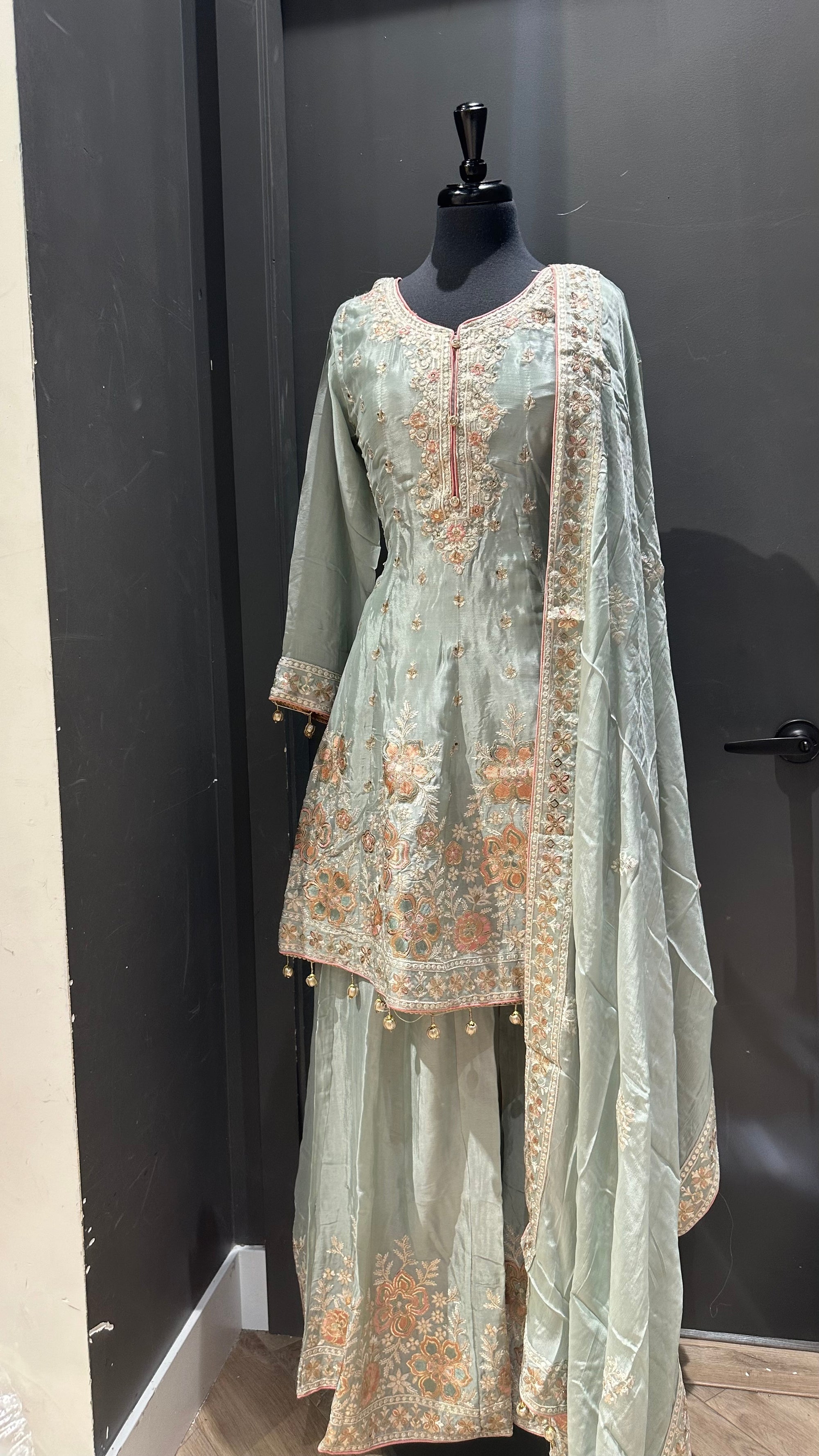 Sharara Suit with Peplum shirt