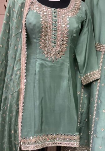 Mirror embroidery Gharara suit