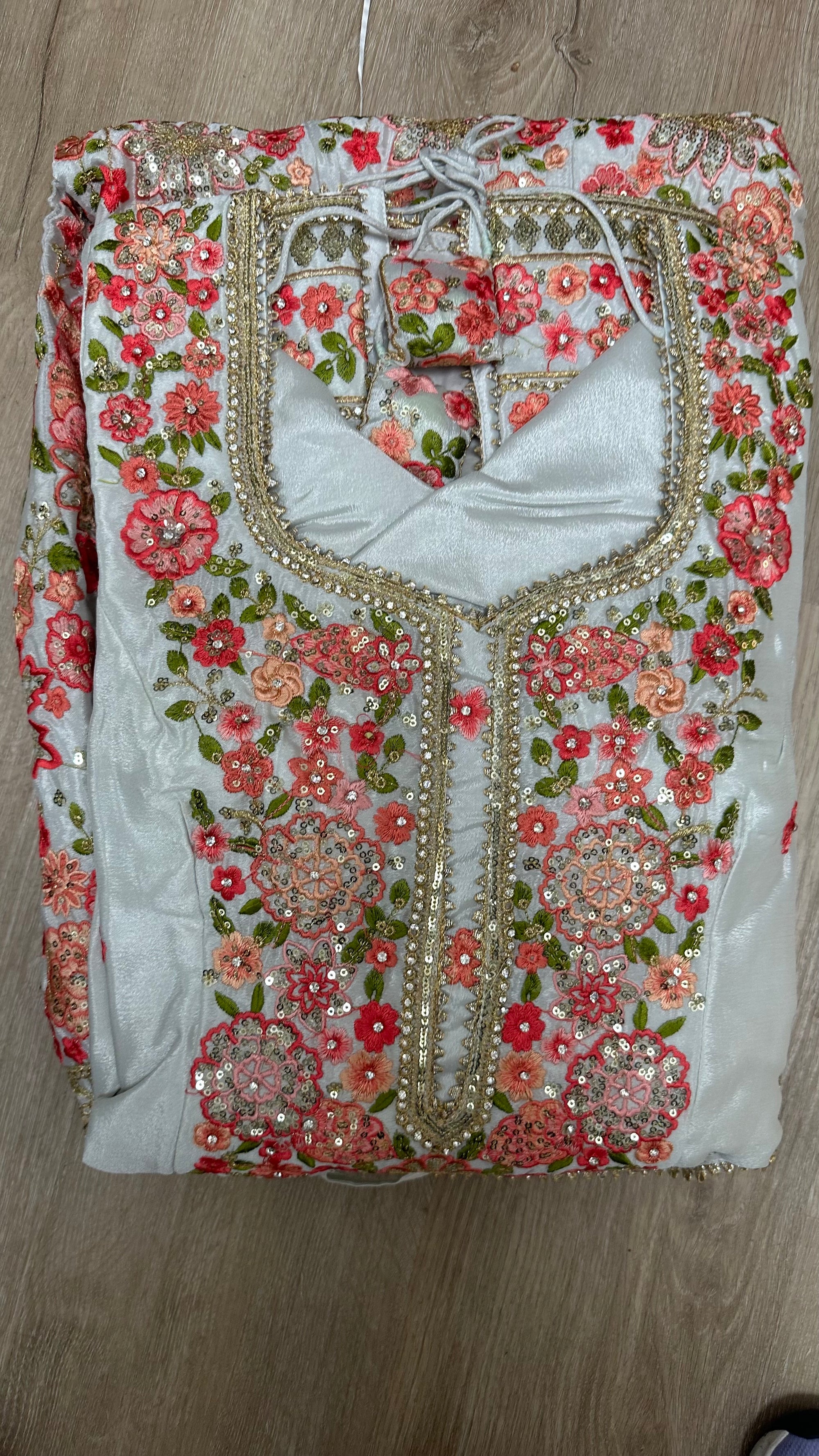 Heavy Floral Thread Work Sharara Suit