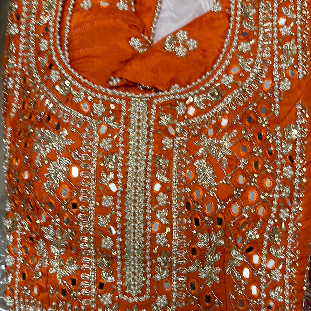 Mirror Work Heavy Embroidery Gharara Suit