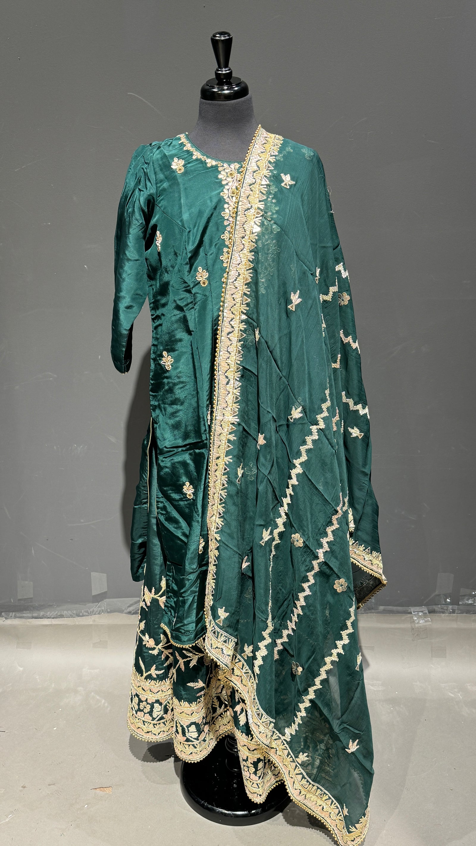 Smooth Silk Sharara Gota Pati Embroidery Suit
