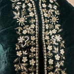 Velvet Pant Suit with Pearl and Brocade Work