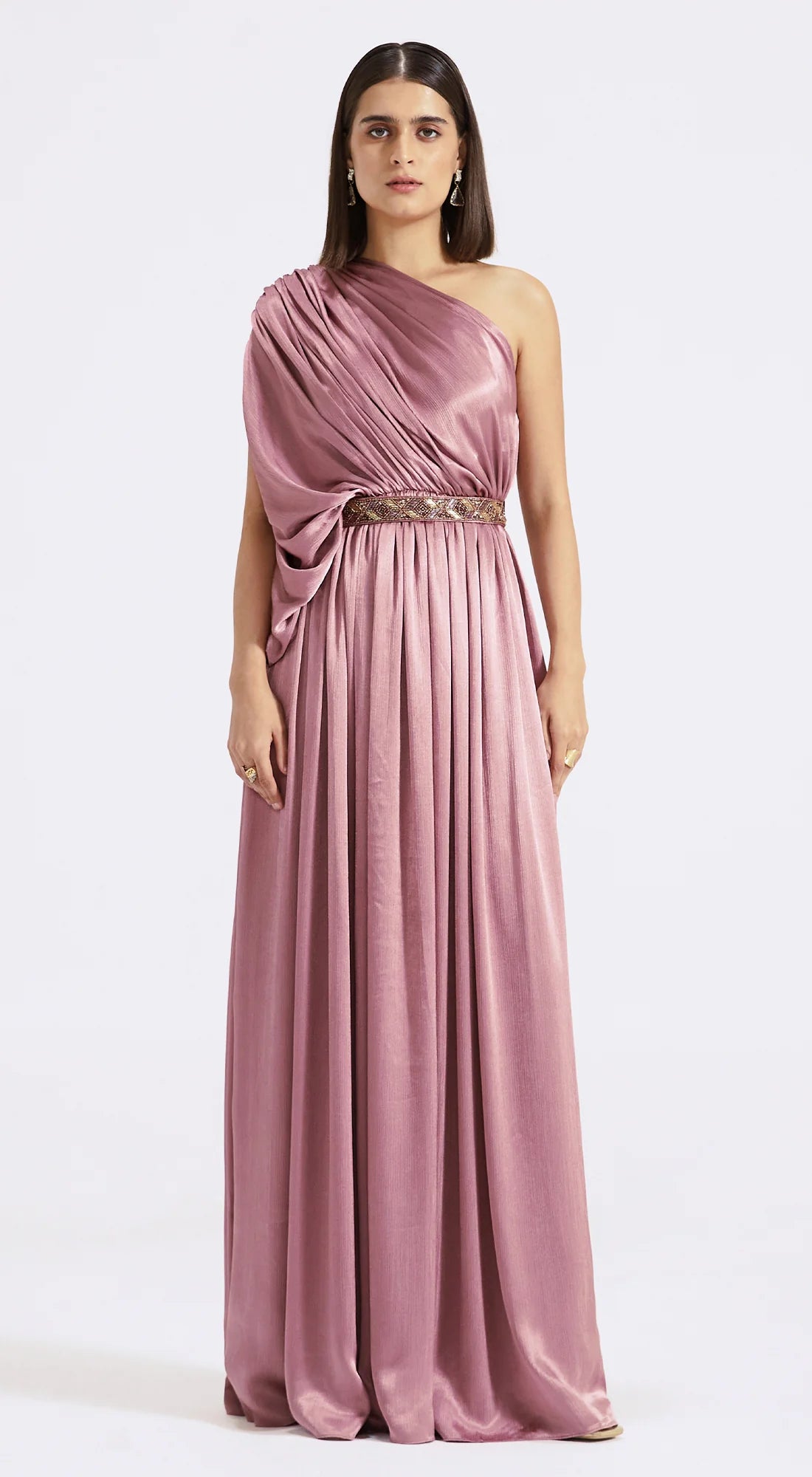 One Shoulder Draped Gown