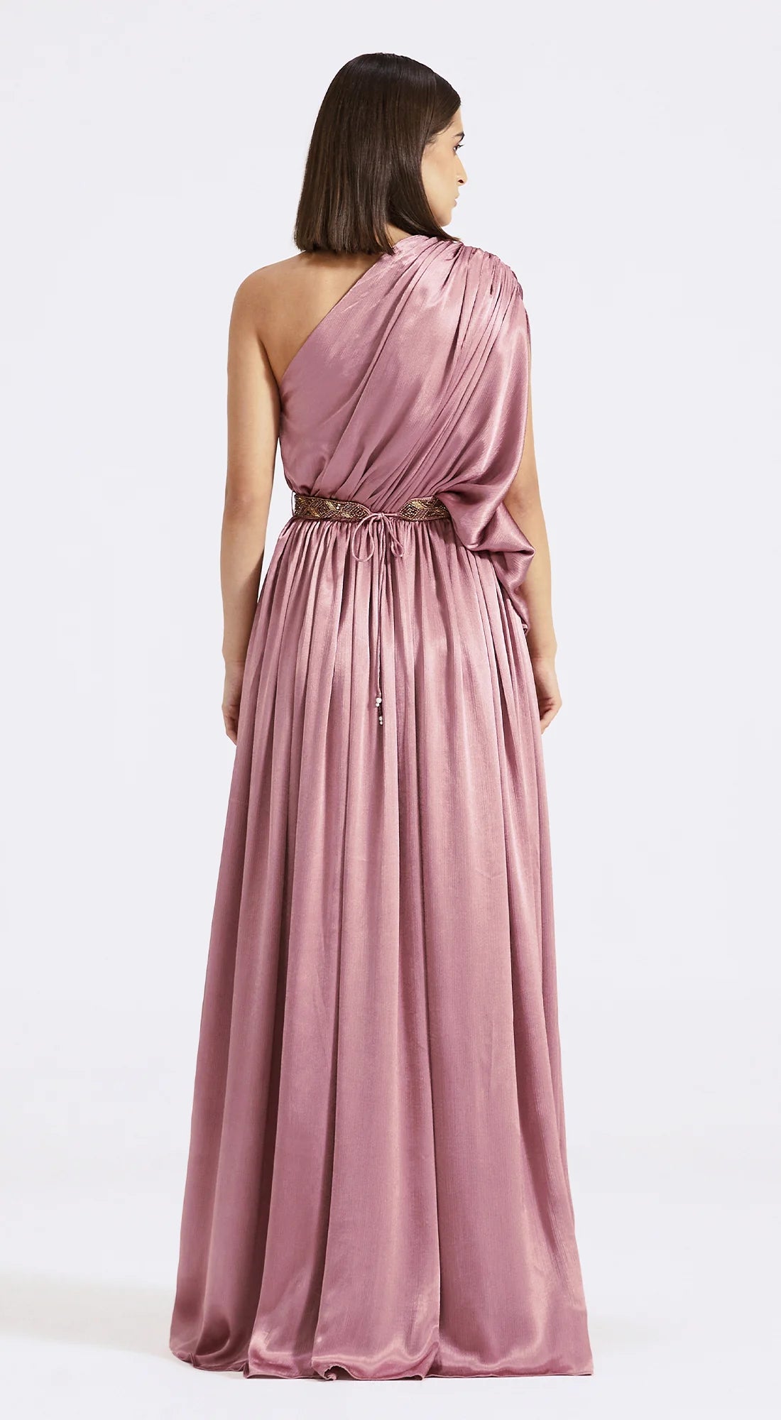 One Shoulder Draped Gown