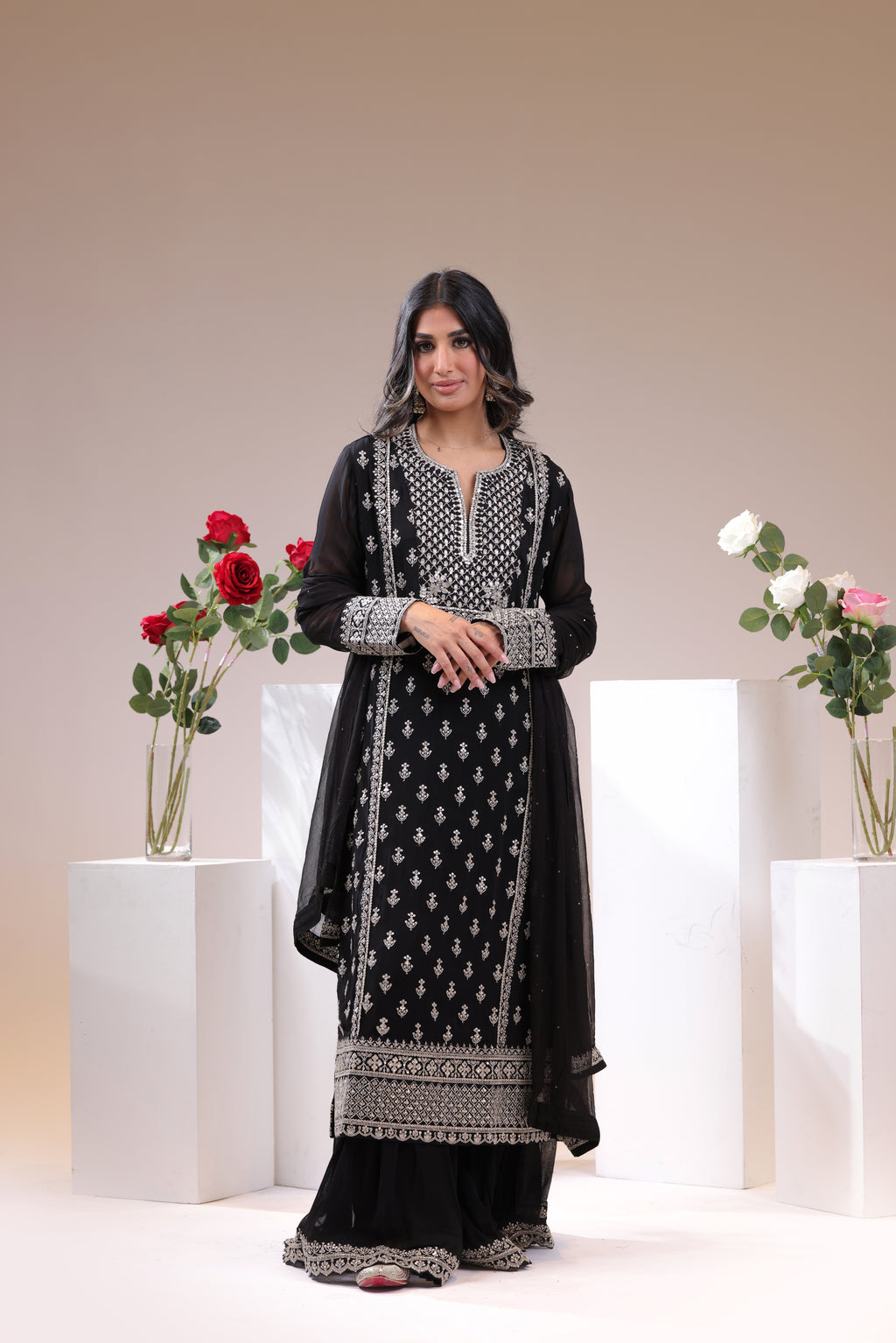 Black Gharara Suit