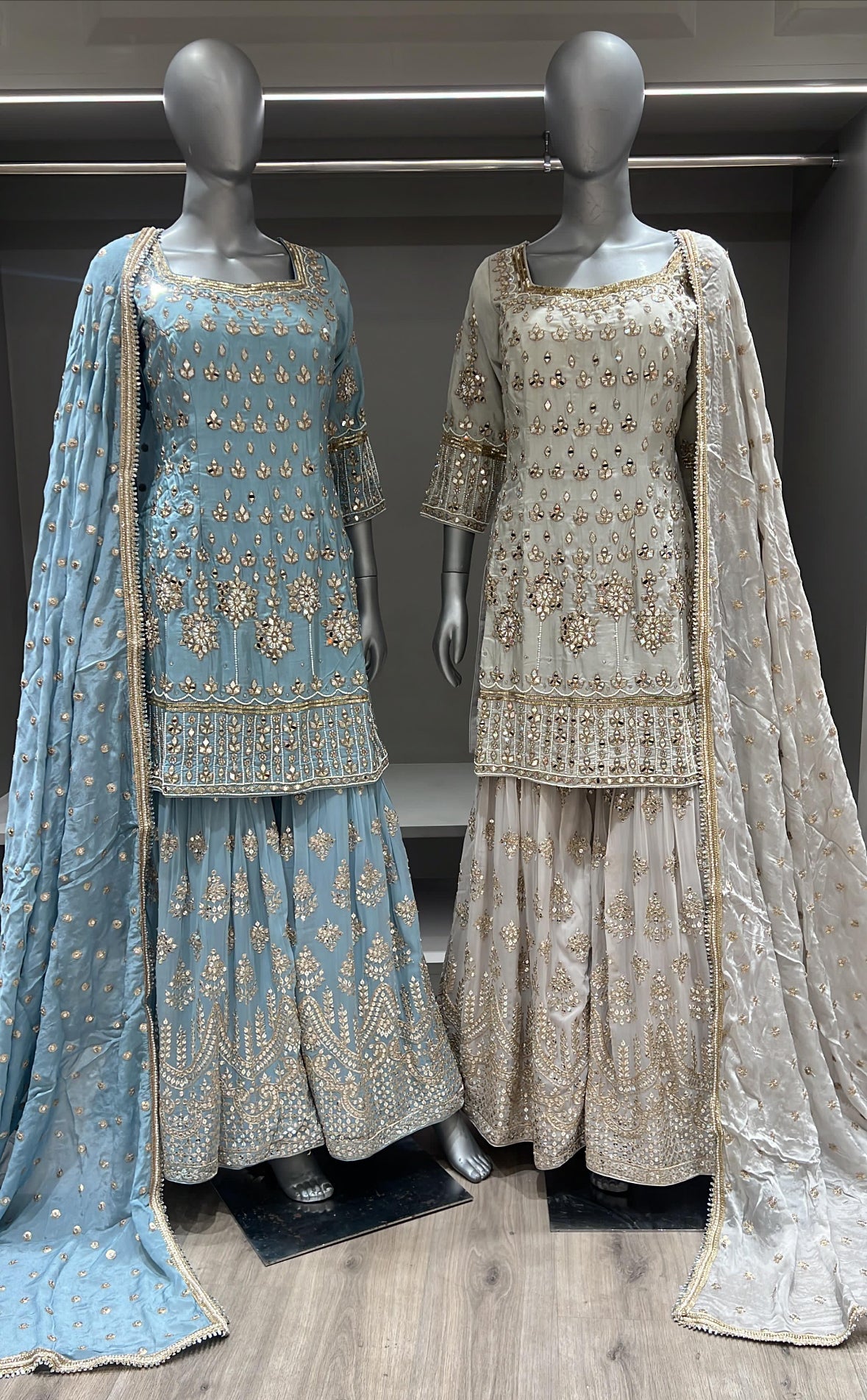 Mirror Work Gharara Suit