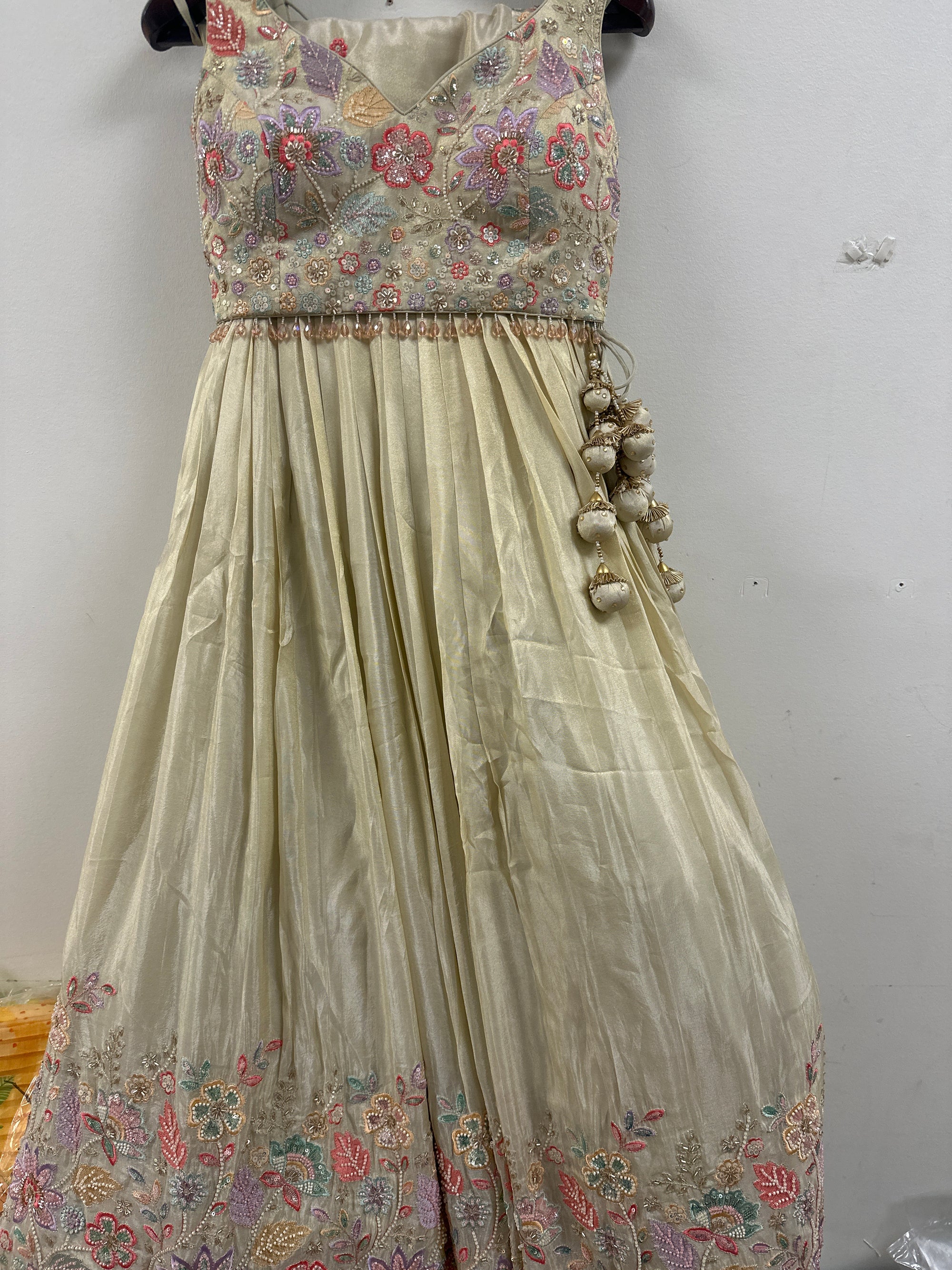 Alluring Floral Threadwork with Stones Lehenga