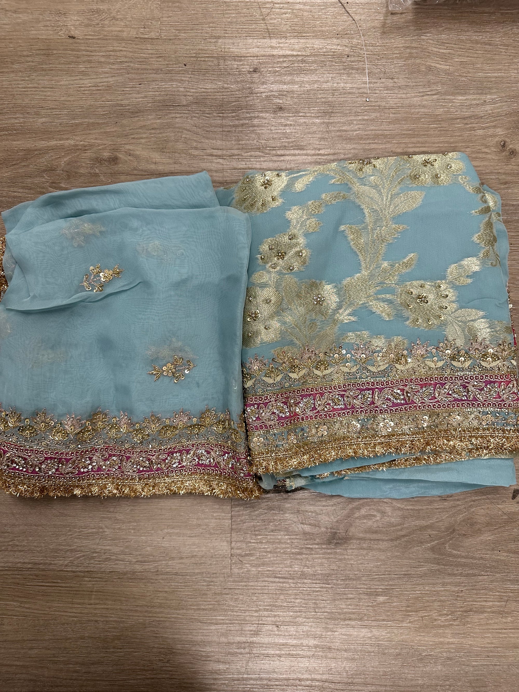 Unstitched Suits with Heavy Border embroidery