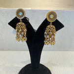 Chic Gold Plated Kundan Drop Earrings