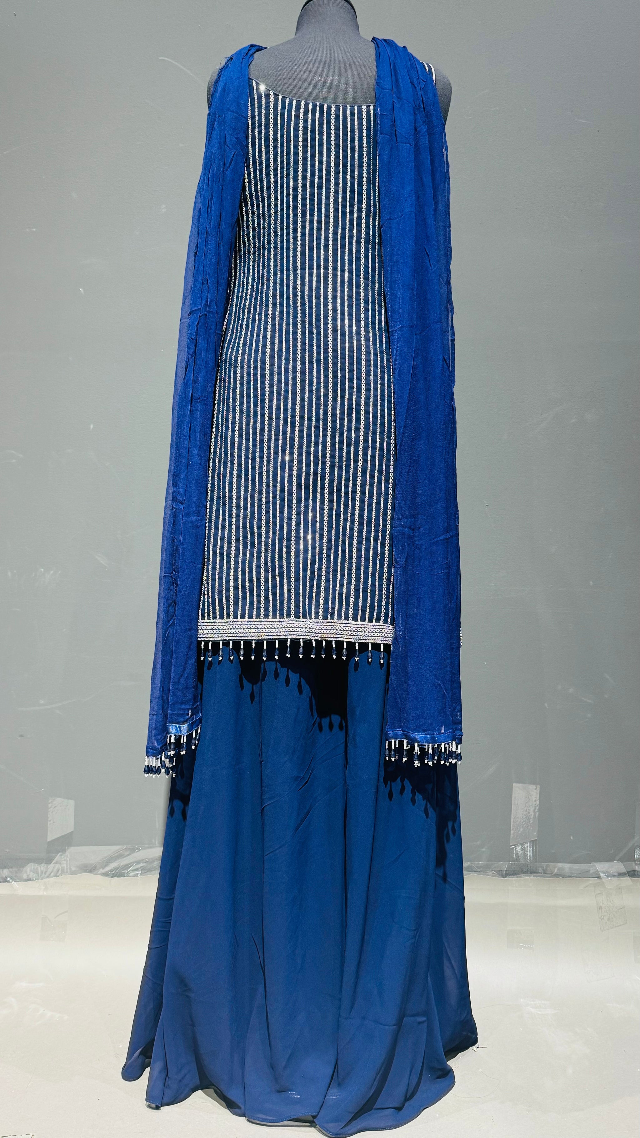 Graceful Straight-Line Embroidery Sharara Suit