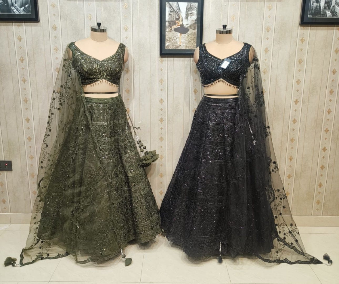 Ravishing Sequence Blouse with thread Embroidery Lehenga