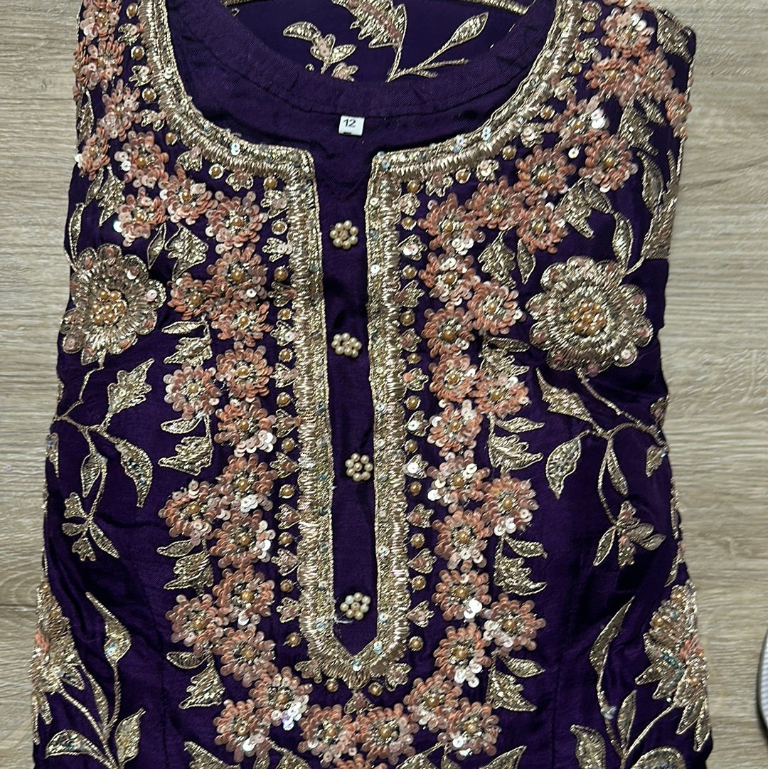 Gold Embroidery Suit sharara suit