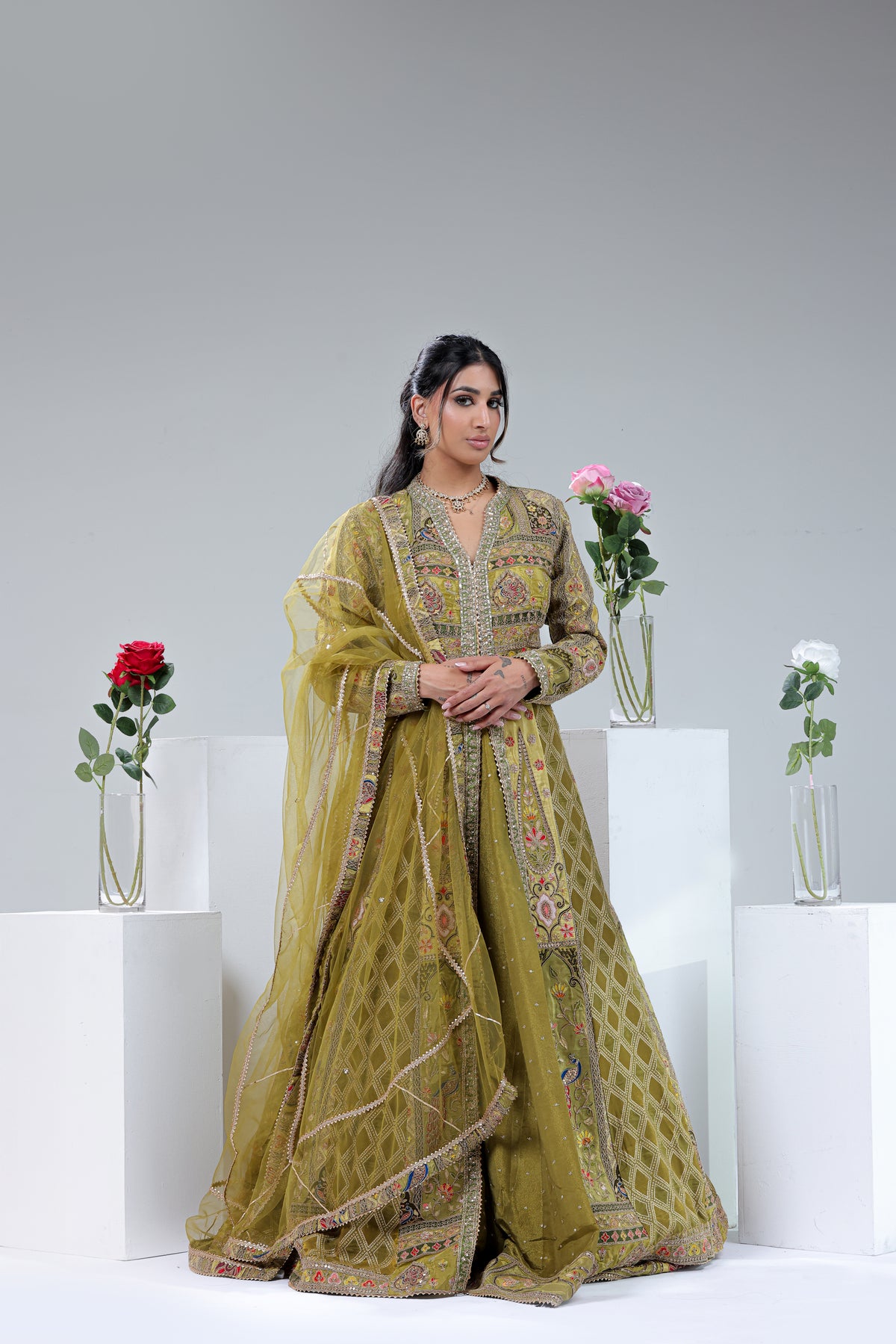 Cultural Exposition On Long Jacket Style Lehenga