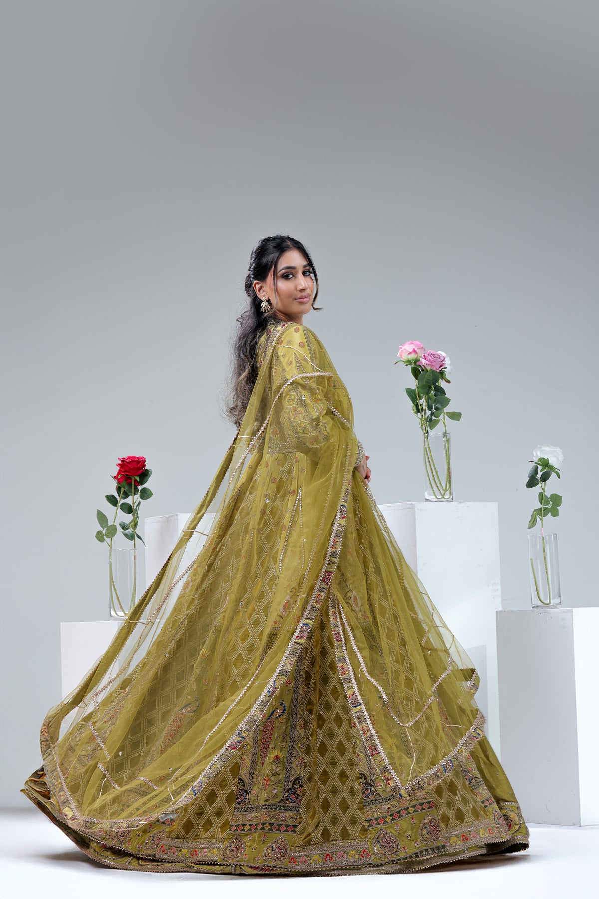 Cultural Exposition On Long Jacket Style Lehenga