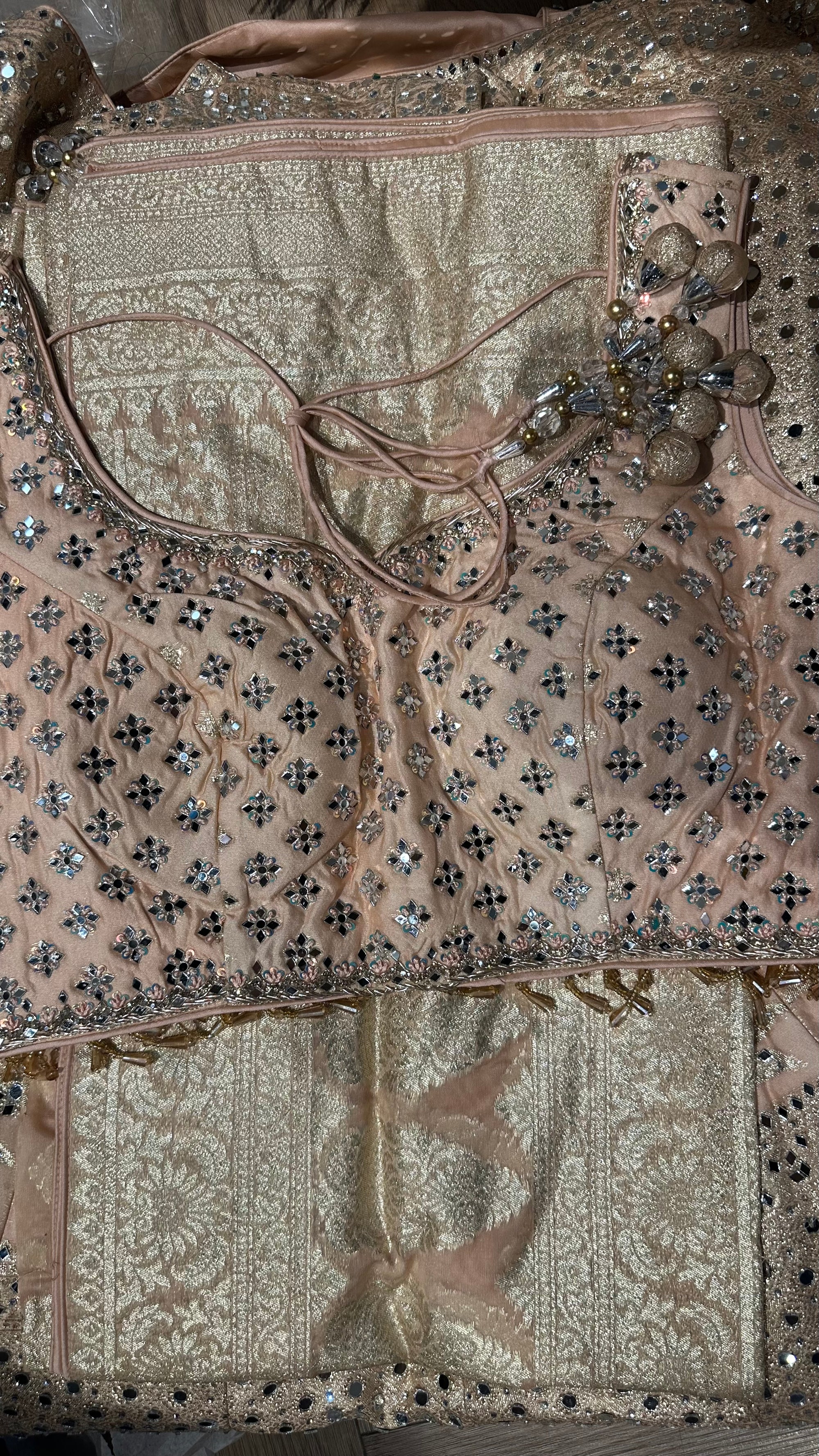 Mirror Work Blouse with Banarsi Lehenga