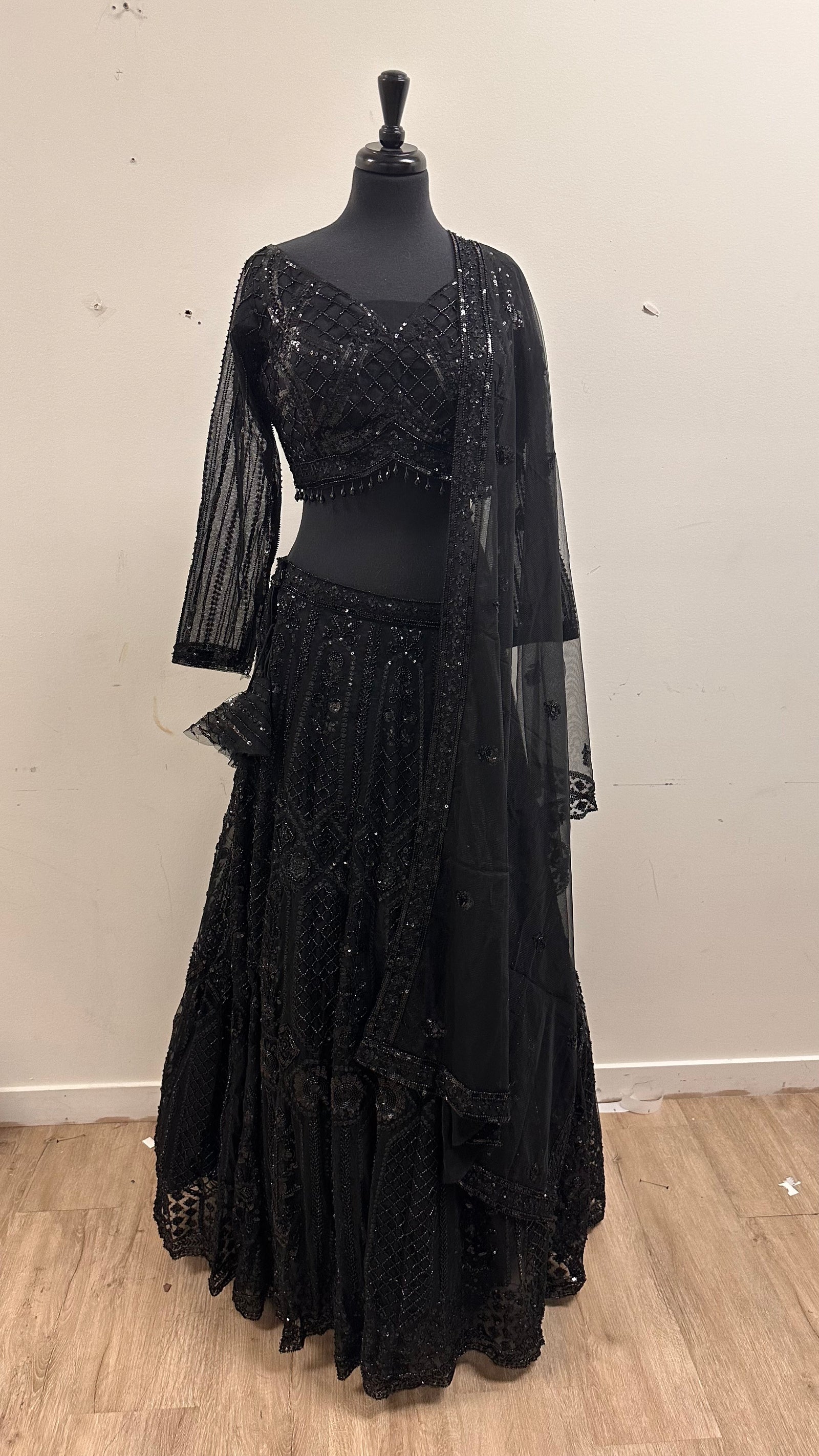 Black Sequence Lehenga