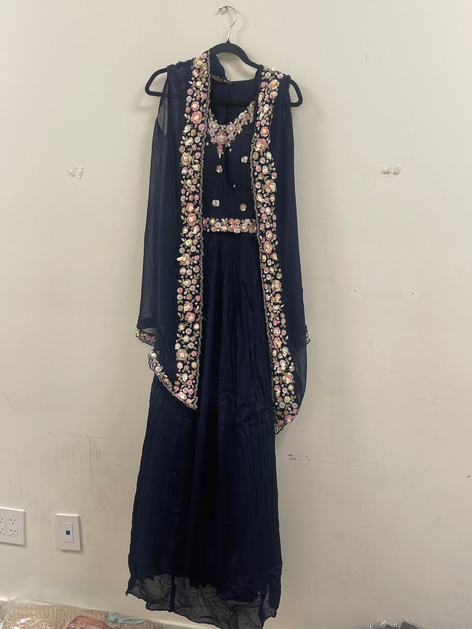 Anarkali Dress With Cape