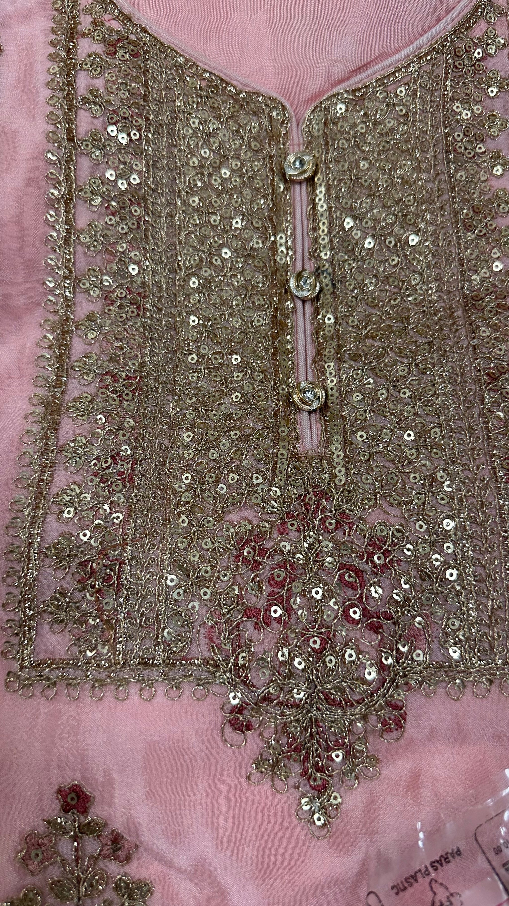 Gold Emb Gharara Suit