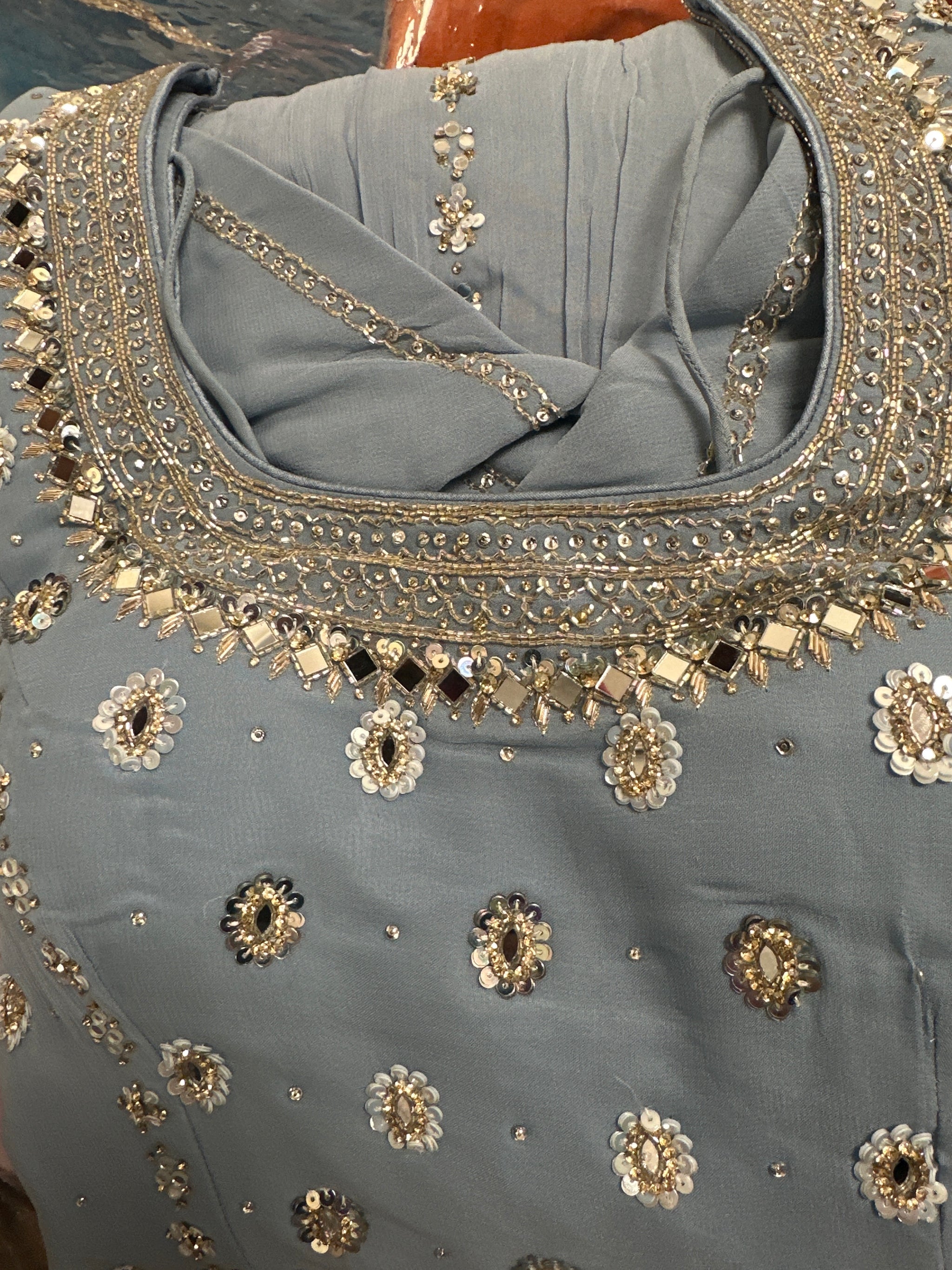 Mirror Work Stunning Sharara Suit