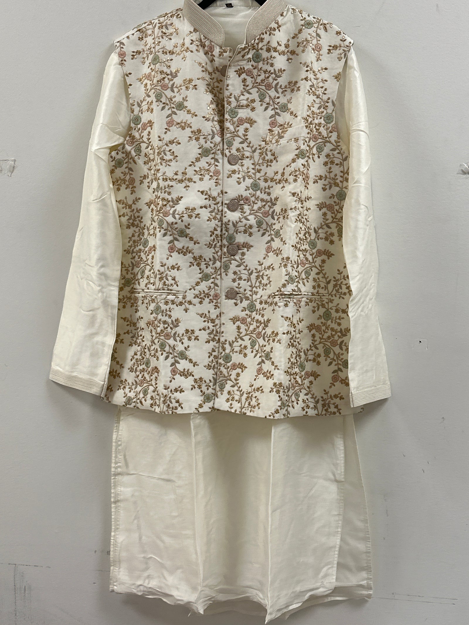 Beautiful Embroidered Vest with Kurta Pajama