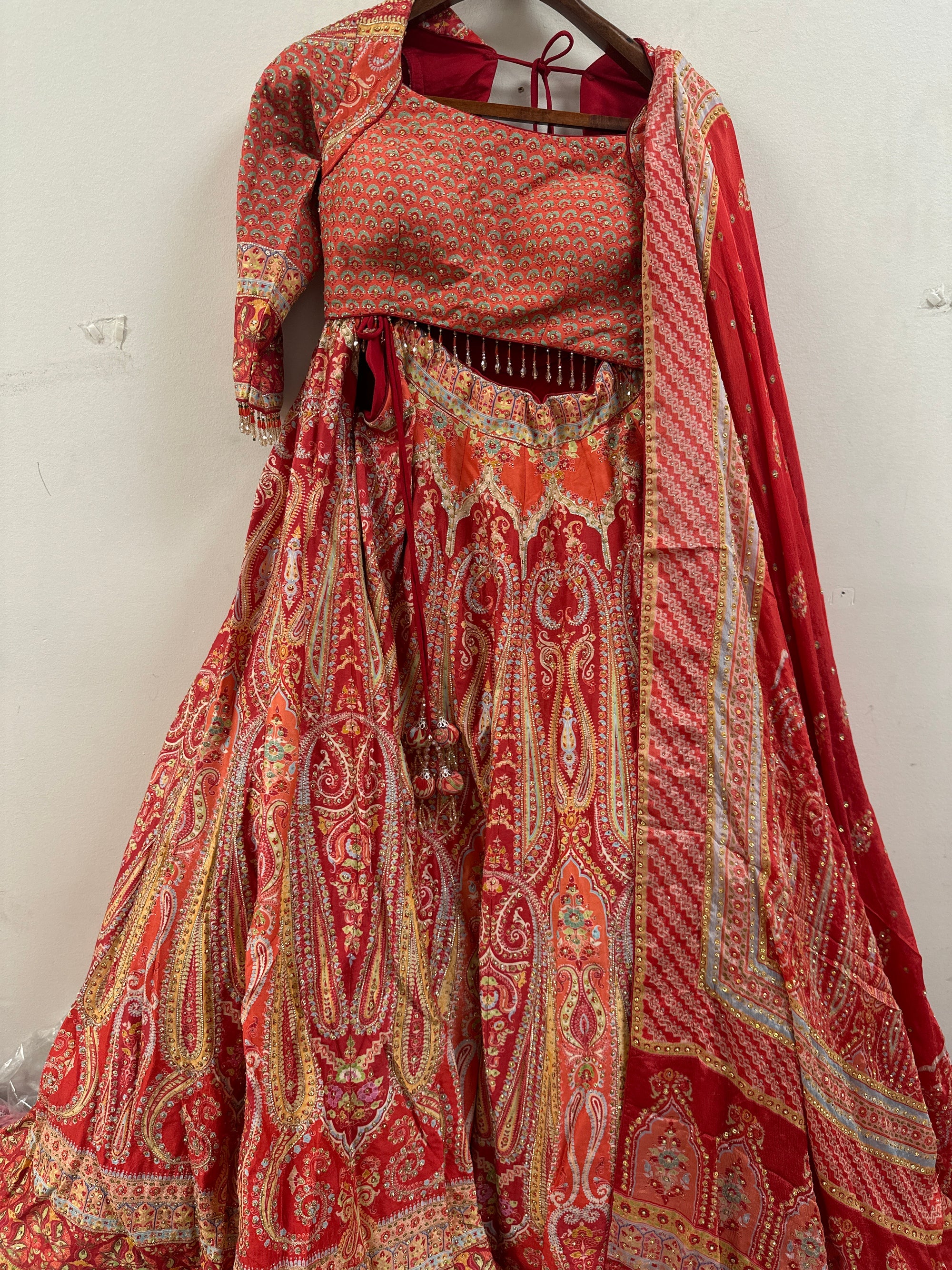 Stunning Printed Jaggo Lehenga