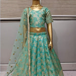 Girl's Banarsi Lehenga With Net Dupatta