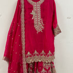 Gold Embroidery Sharara Suit